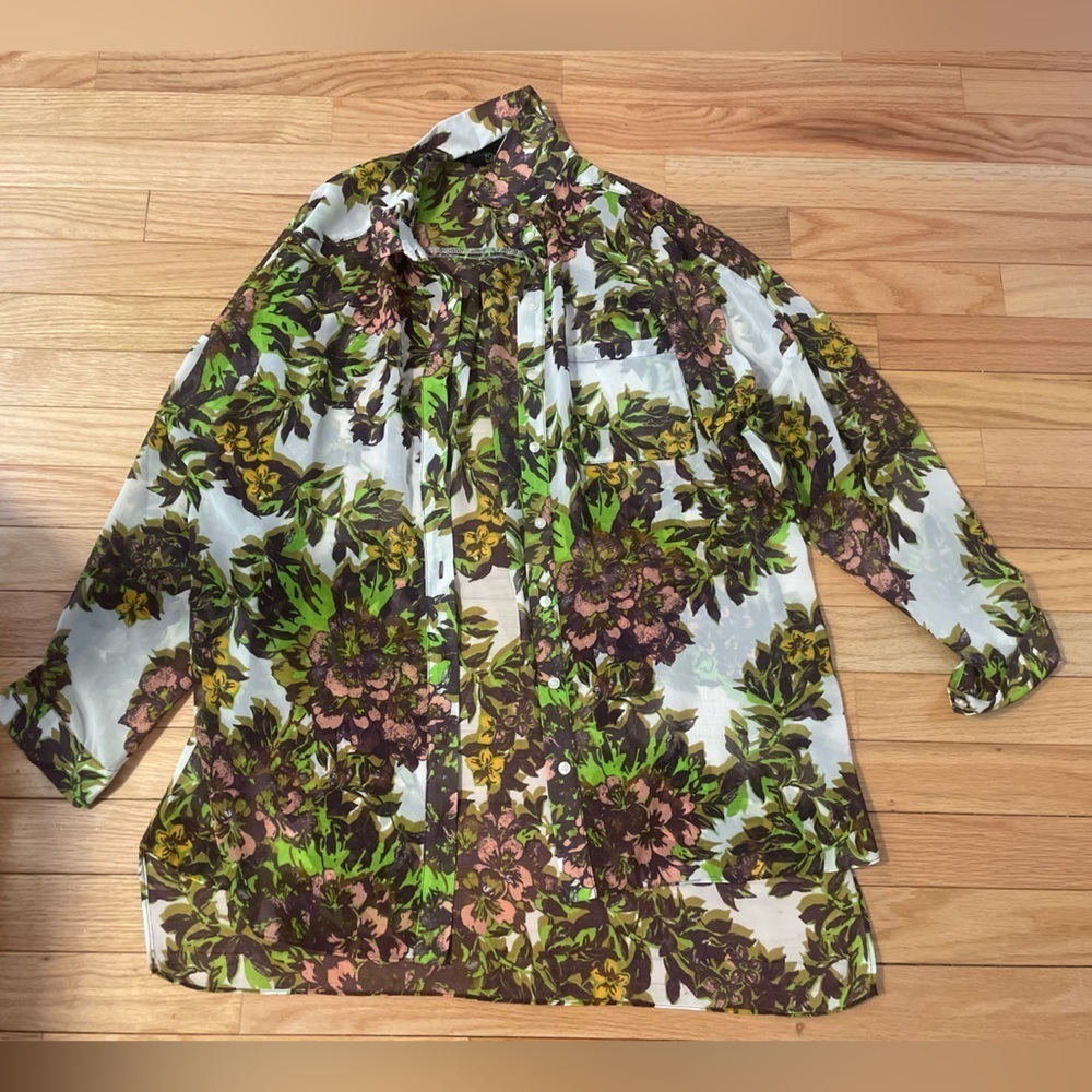 Top Shop Multicolored Floral Button Down Too Size 4